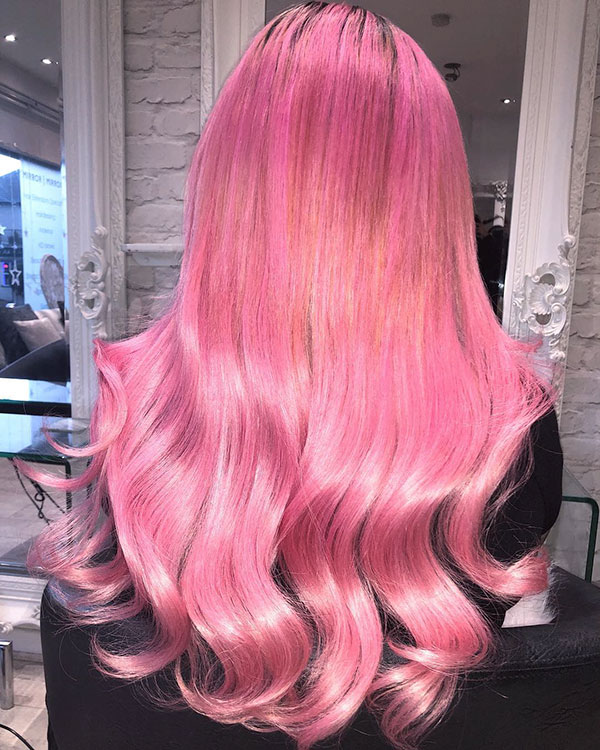 Long Pink Hair Color