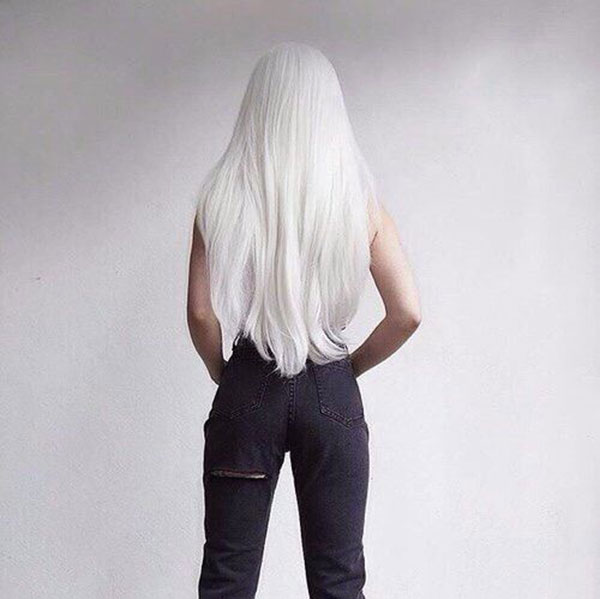 Long White Blonde Hair
